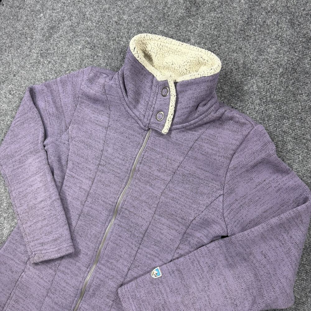Kuhl Women’s Small Purple Fleece Lined Full Zip Jacket Sherpa Mock Neck